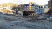 08.12.2015 - Die neue Brcke Wstenfelder Strae ist nur noch ca 5 mtr. breit.