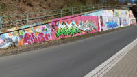 Die Sprayerwand an der Briller Strae verndert sich fast wchentlich