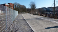 Brcke Ullendahler Strasse - Hier wurde die Pflasterung fertiggestellt.