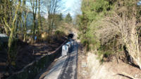 07.04.2013 - Blick von der Brcke Unterer Dorrenberg in Richtung Tunnel Dorrenberg