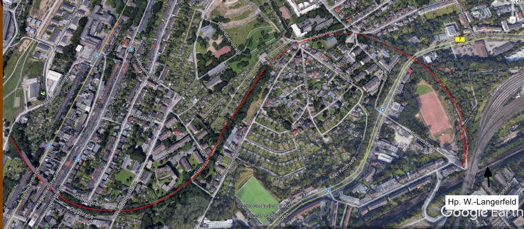 Verbindungsgleis von Wichlinghausen nach Langerfeld Hp. W.-Langerfeld