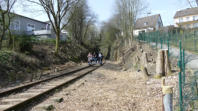 08.04.2018 -  Zugang Dahler Str. - Die 5 Draisinen kommen zurck